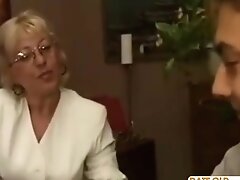Blonde Horny Old Woman Needs To Drink His Sperm