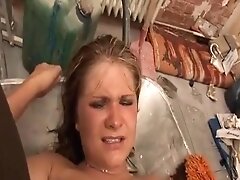 Suntanned German Bitch Sprayed After Hard Buttfuck Threesome