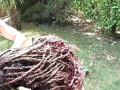 Two Amazing Supersluts From France Sharing A Hard Penis In The Backyard