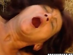 Beautiful Hairy Granny Banged To Orgasm In Public